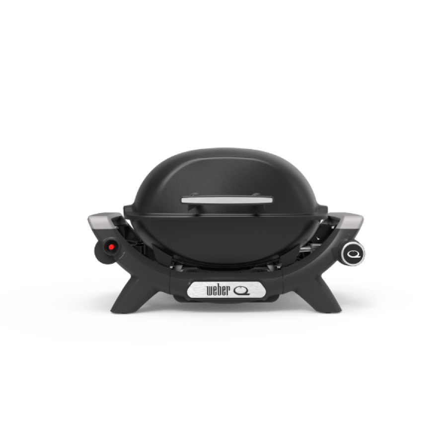 Weber small baby Q Barbecue with a midnight black hood